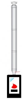 B2-malli savupiippu - päältä ylös 3 m x 120/220 Dn