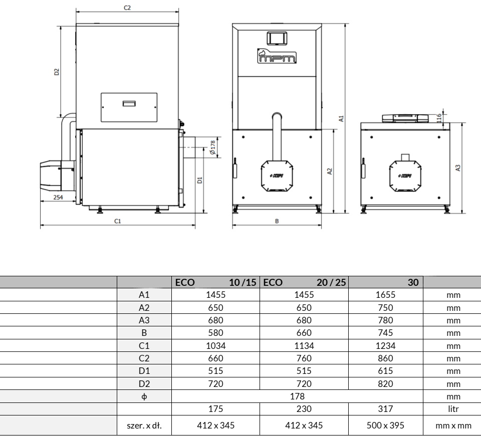 (image for) EKO MPM 10 - 30 kW boiler + burner