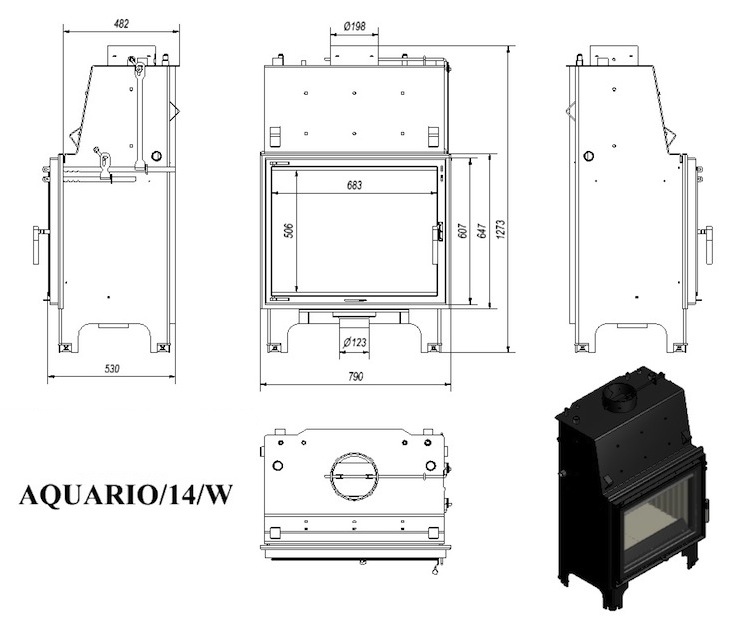 (image for) Aquario 14 kW fireplace insert Boiler