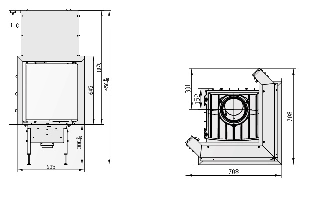 (image for) Bef V 450e fireplace insert