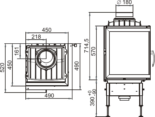 (image for) Bef 450e fireplace insert