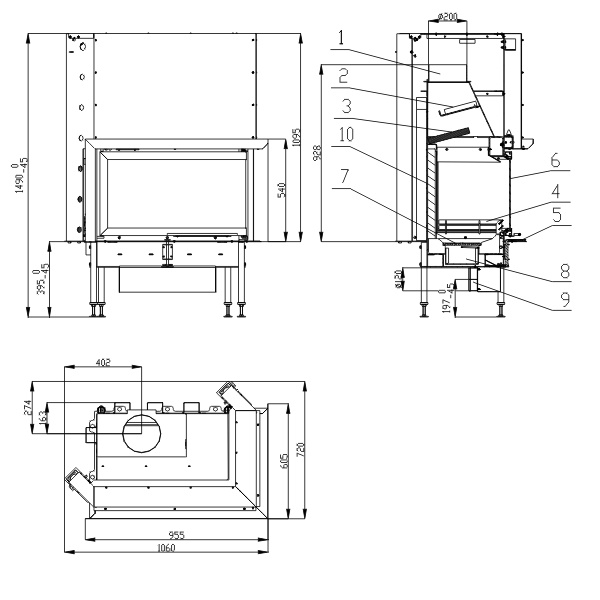 (image for) Inter V 9 CP fireplace insert