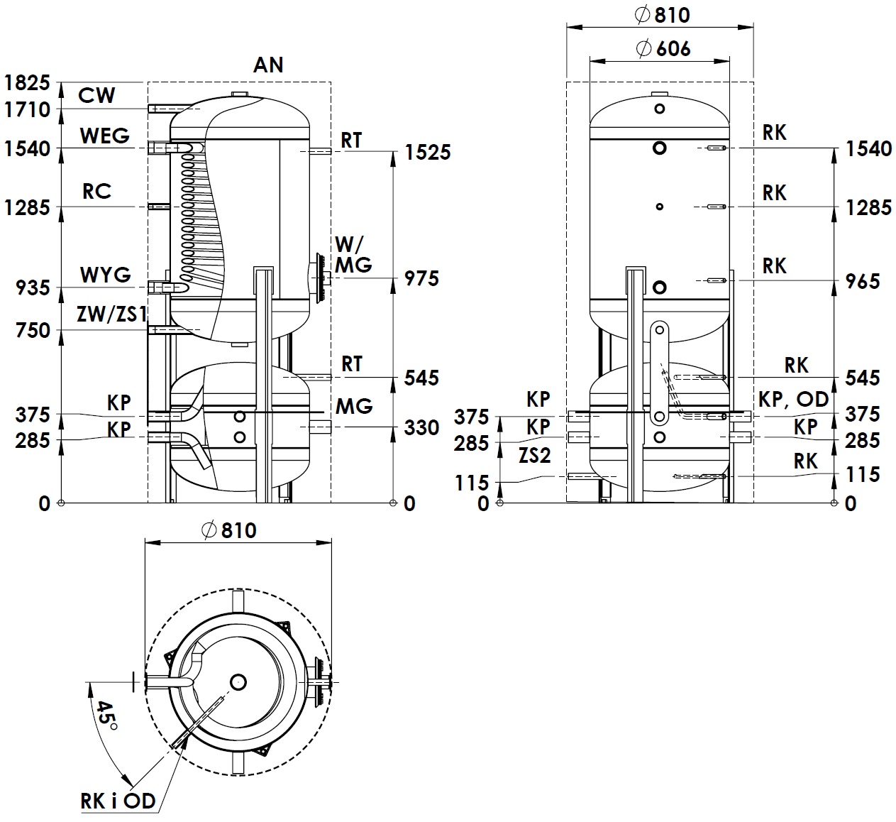 (image for) K20 boiler set 20kW + Kombi tank 250/120 Multi-use boiler